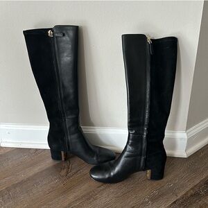 Tory Burch Suede & Leather Knee High Boots